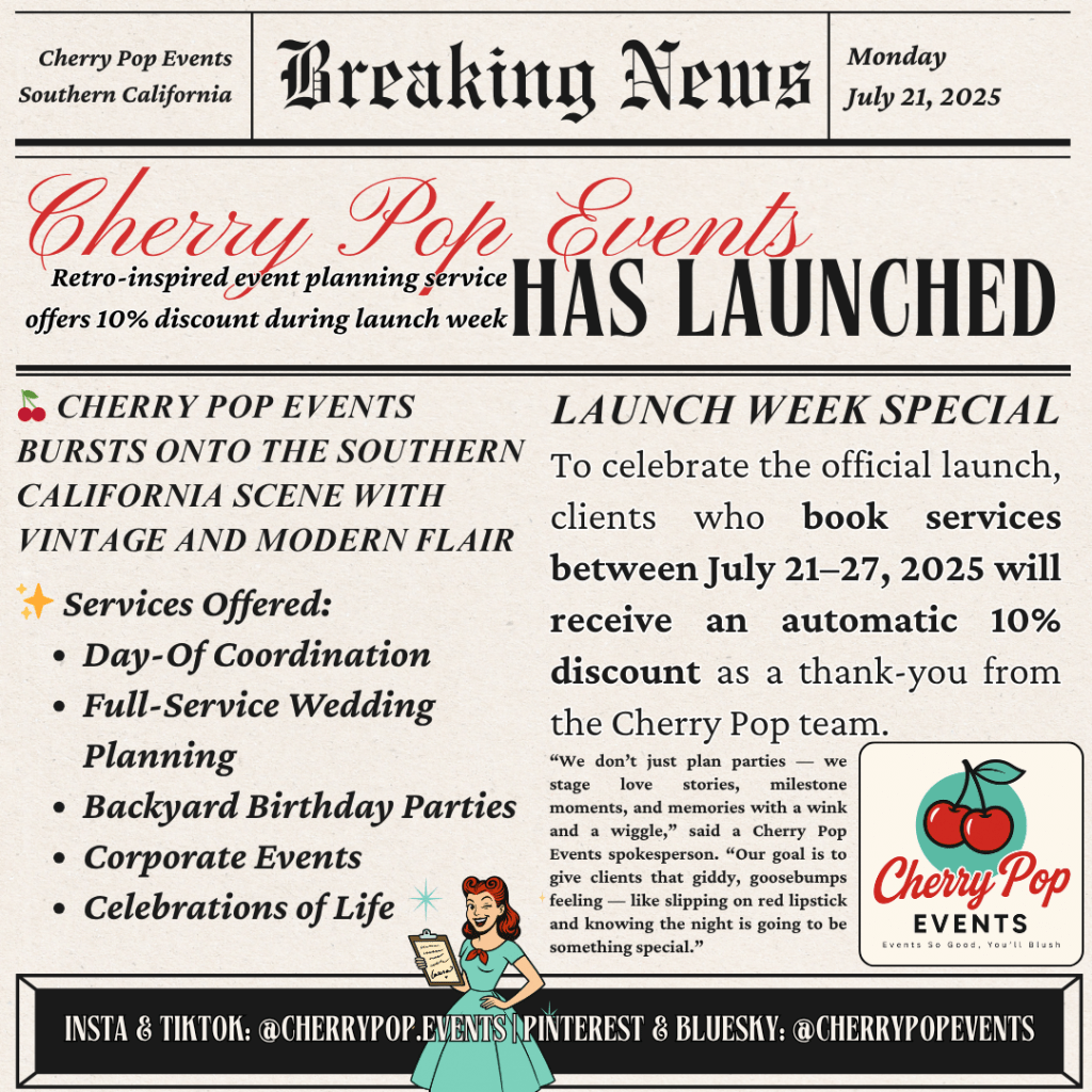 💋 Pop the Confetti, Sugar — Cherry Pop Events Has Officially&nbsp;Launched!