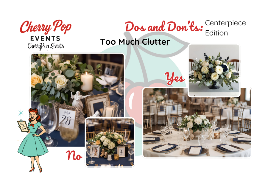 too much clutter on a dining table