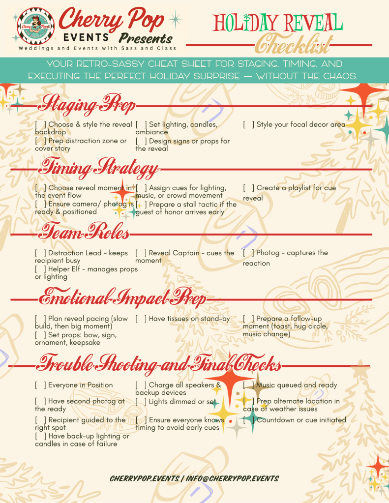 Holiday reveal checklist socal planner