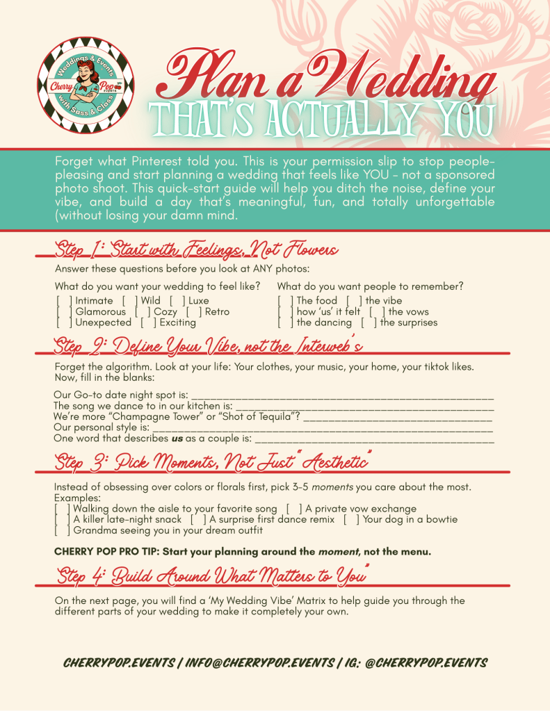 my wedding vibe matrix freebie socal cpe